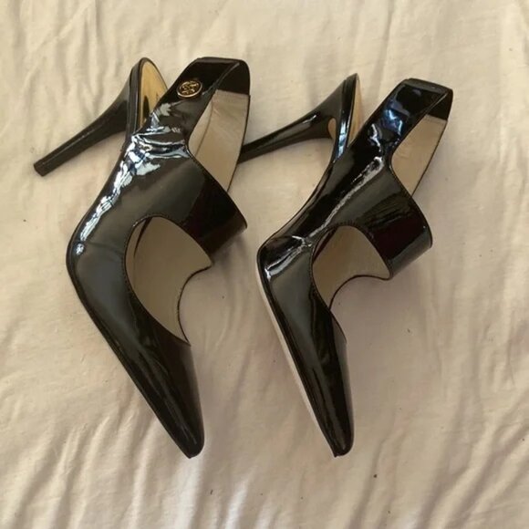MICHAEL Michael Kors Sivian Patent Leather Pointy Slingback Pumps - Picture 3 of 3